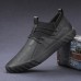 Men Comfy Micorifber Leather Non Slip Soft Sole Low Top Casual Sneakers
