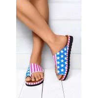 Flag Print Flip Flop Sandals